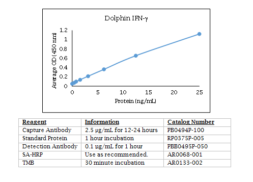 Dolphin IFN-γ Standard Curve
