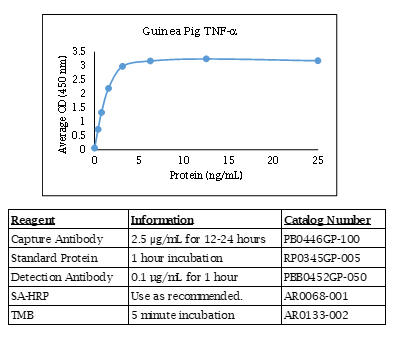 Guinea Pig TNF-α Standard Curve