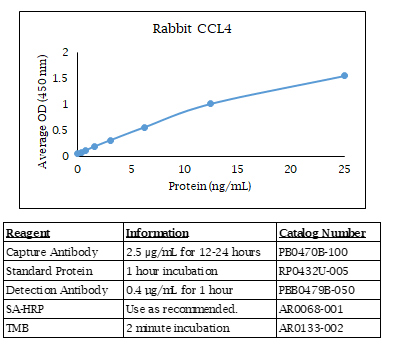 Rabbit CCL4 Standard Curve