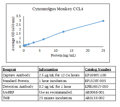 Cynomolgus Monkey CCL4 Standard Curve