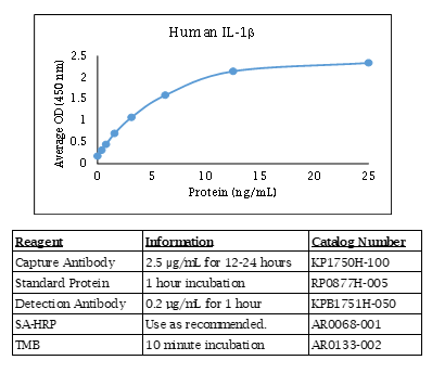 Human IL-1β Standard Curve