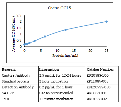 Ovine CCL5 Standard Curve