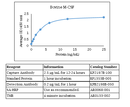 Bovine M-CSF Standard Curve