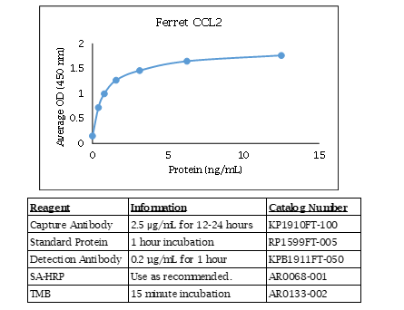 Ferret CCL2 Standard Curve